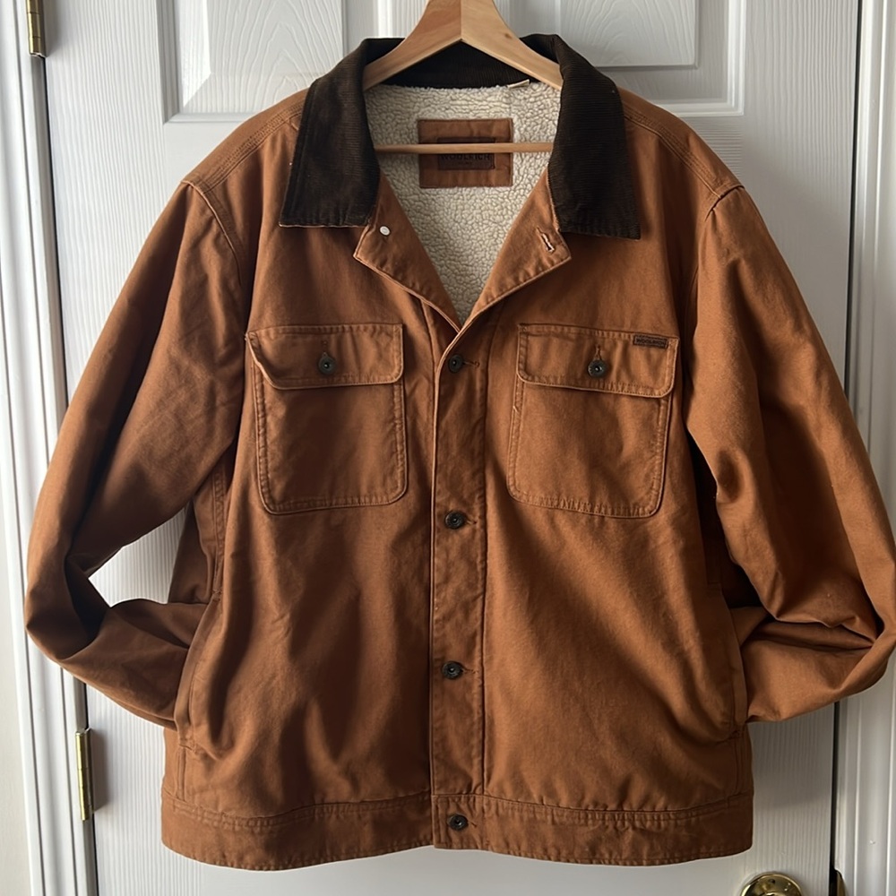 Woolrich Sherpa lined Canvas Trucker Jacket XL - Picture 2 of 13